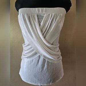 Charlotte Russe Sparkly Iridescent Strapless Top With Back Bow Womens Size Large